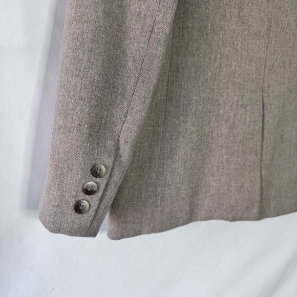 John Meyer Vintage Wool Blazer Taupe Size 10 Classic Tailored Jacket - Picture 3 of 13